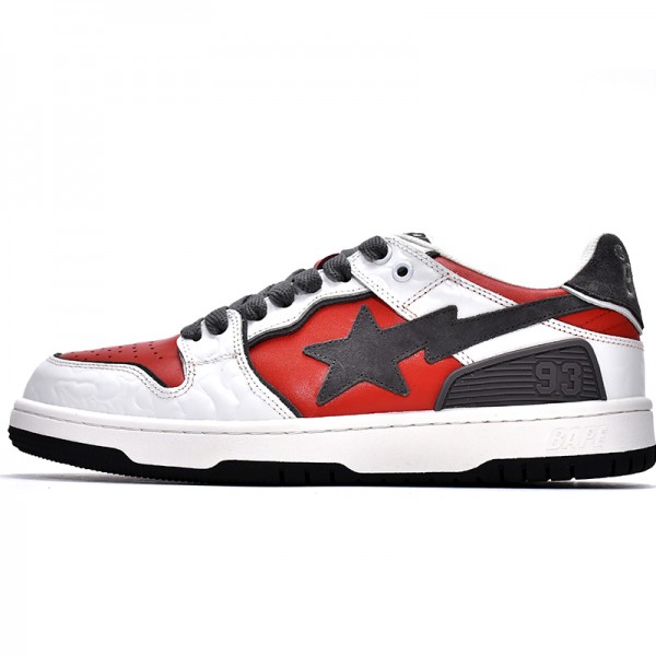 Bape Sk8 Sta Low White Red Grey Women Men Casual Shoes