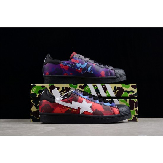 BAPE X SUPERSTAR SHOES MIXED CAMO CORE BLACK GZ8982
