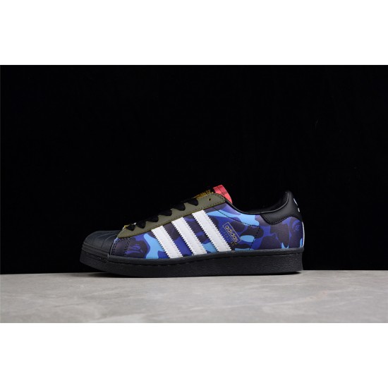 BAPE X SUPERSTAR SHOES MIXED CAMO CORE BLACK GZ8982