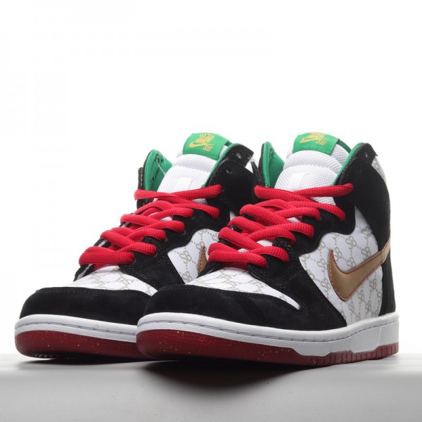 Nike SB Dunk High Pro Black Sheep Paid in Full 313171-170 Balck White 
